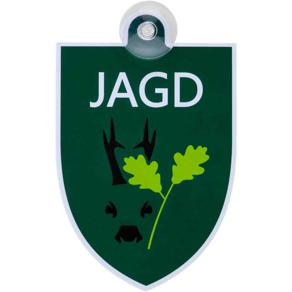 Jäger,Autoschild,20 x 5 cm,2 Saugnäpfe,Jagen,Schild,Jägerschild,Waidmann, 