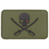 mfh-3d-klettpatch-slull-with-sword-3d-rubber-patch-schädel-pirat-paintpall-security-sportschuetze-moral-patch-oliv